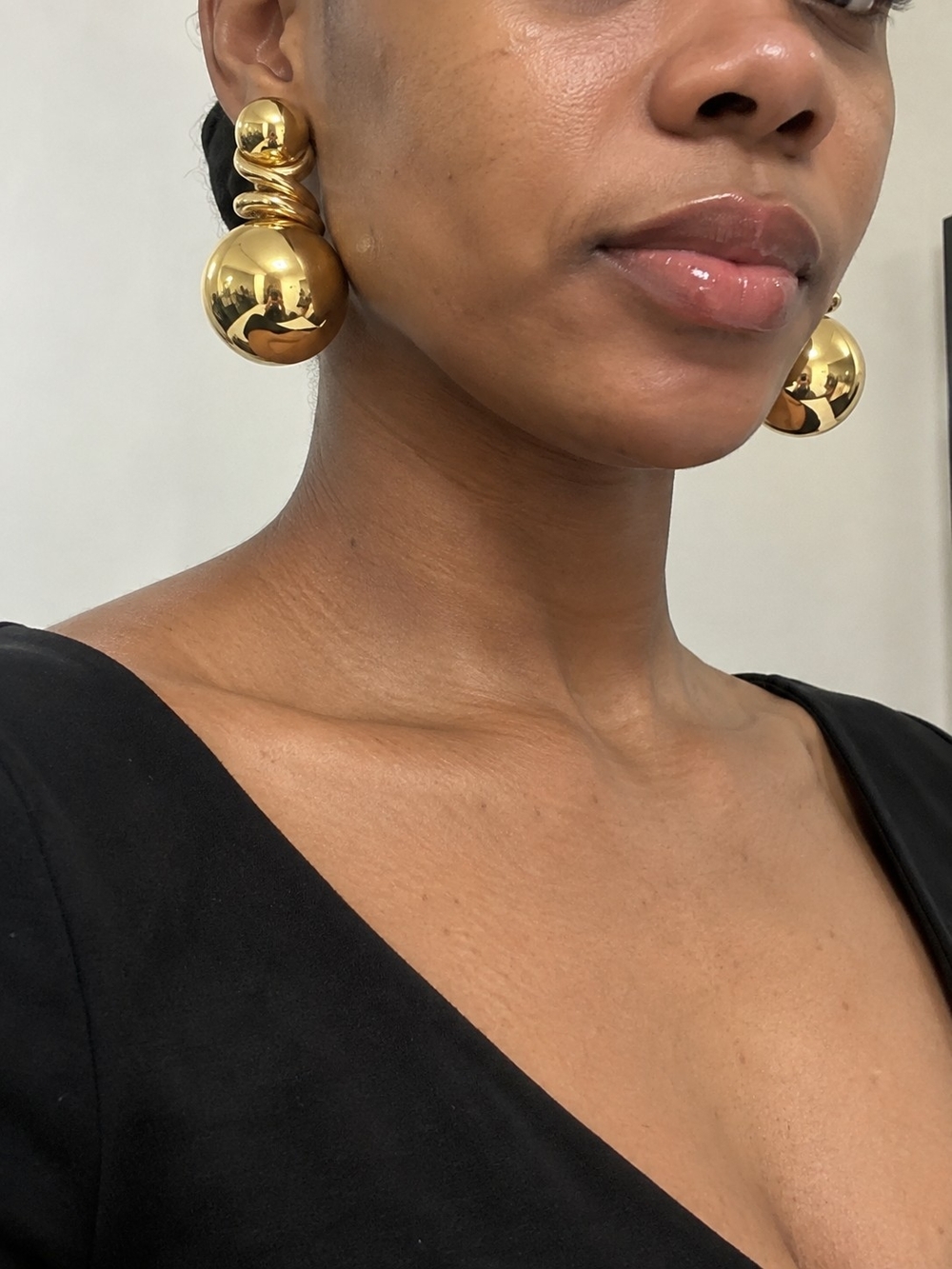 Polished Gold Ball Drop Earrings - Women Jewelry